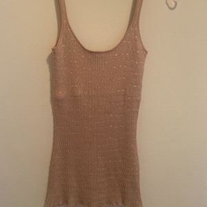 Nude Sequin Tank Top by Laundry